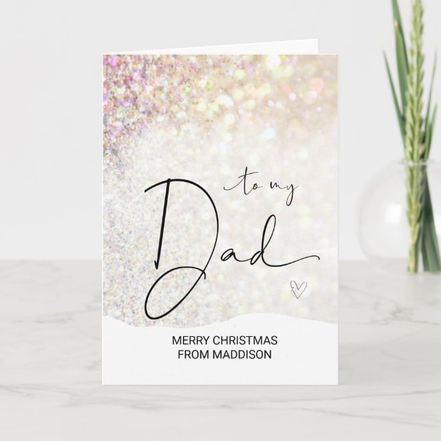 Tarjeta Feliz regalo de Navidad para papá de la hija (Anverso)
