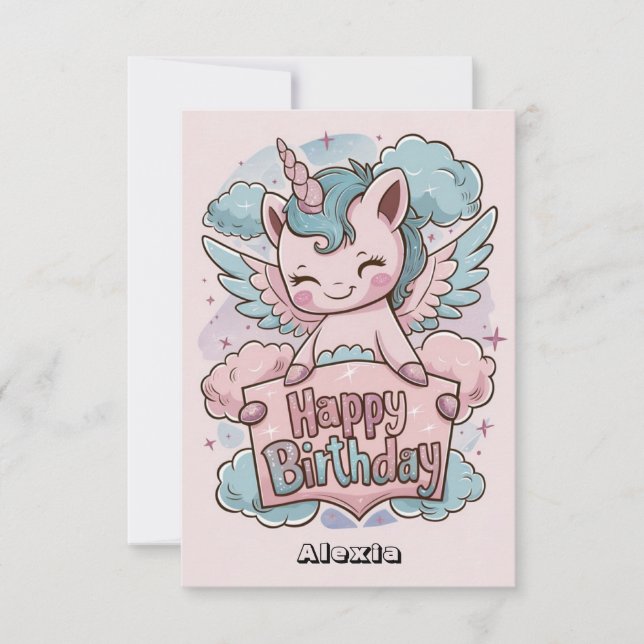Tarjeta Feliz Regalo Unicornio (Anverso)