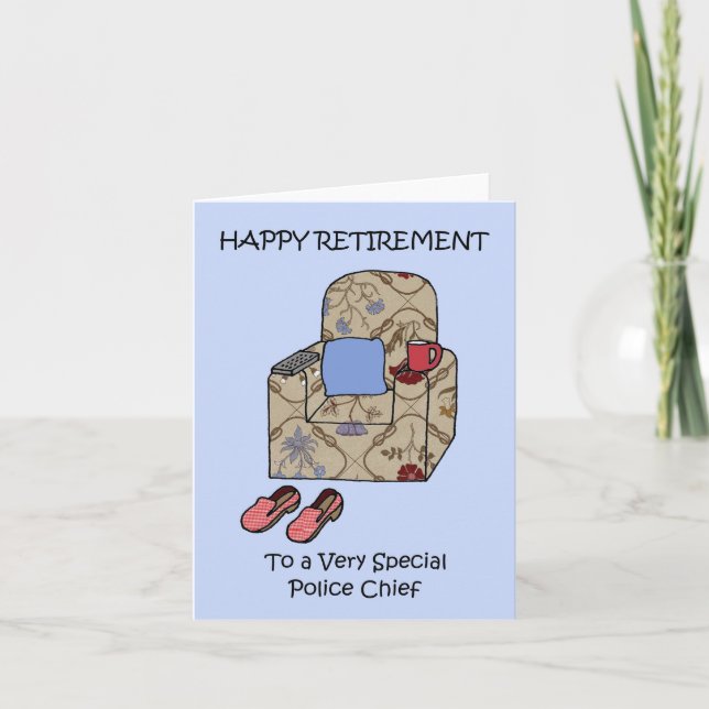 Tarjeta Feliz retiro al jefe de policía (Anverso)