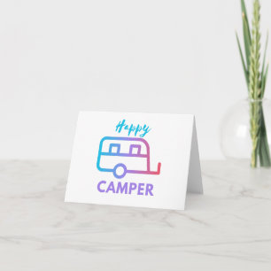 Tarjeta Feliz retiro de camper detrás del saludo de Advent
