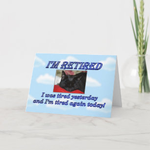 Tarjeta Feliz retiro Dejar trabajo Dormir al gato
