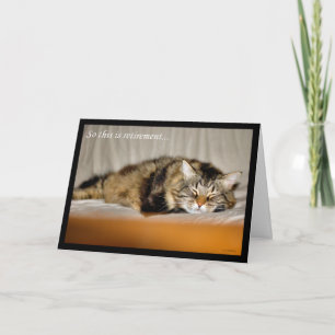 Tarjeta Feliz retiro Dejar trabajo Dormir al gato