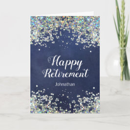Tarjeta Feliz retiro Faux Purpurina Confetti