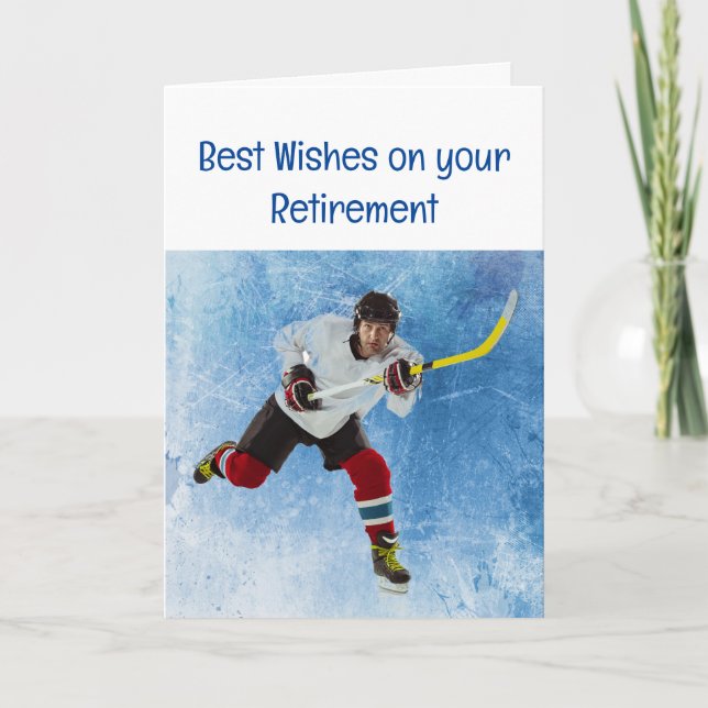 Tarjeta Feliz retiro Hockey sobre hielo (Anverso)