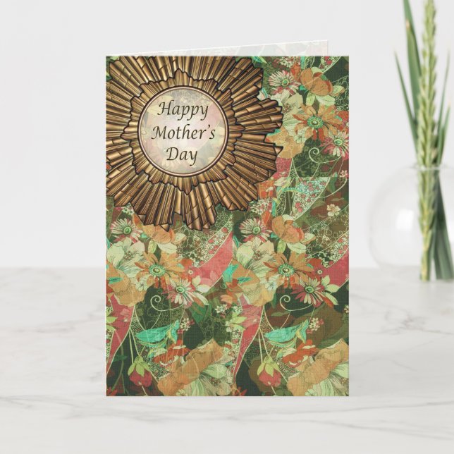 Tarjeta feliz retra/del art déco de madre del día (Anverso)