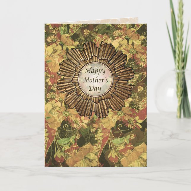 Tarjeta feliz retra/del art déco del Día de la (Anverso)