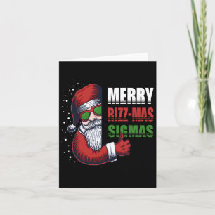 Tarjeta Feliz Rizz Mas Sigmas Divertido Gen- Alpha Navidad