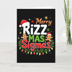 Tarjeta Feliz Rizz Mas Sigmas Divertido Gen Alpha Navidad