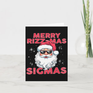 Tarjeta Feliz Rizz Navidad Sigmas - Cara de Santa Genial G
