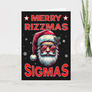 Tarjeta Feliz Rizz Navidad Sigmas Divertido Alpha de la Es