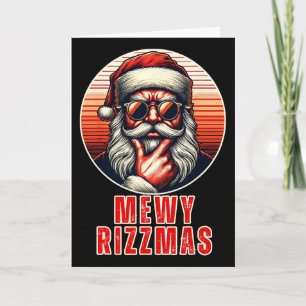 Tarjeta Feliz Rizzmas Chiste Divertido de Santa Maullando