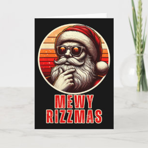 Tarjeta Feliz Rizzmas divertido Santa maullando broma Rizz