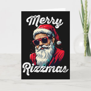 Tarjeta Feliz Rizzmas divertido Santa regalo elefante blan