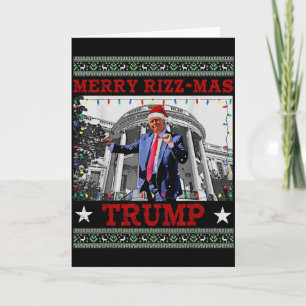 Tarjeta Feliz Rizzmas Trump Divertido Humorístico Baile de