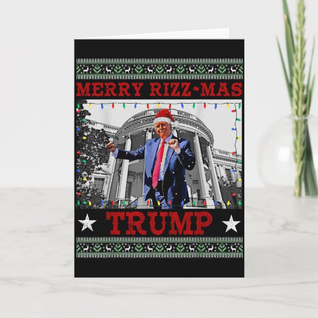 Tarjeta Feliz Rizzmas Trump Divertido Humorístico Baile de (Anverso)