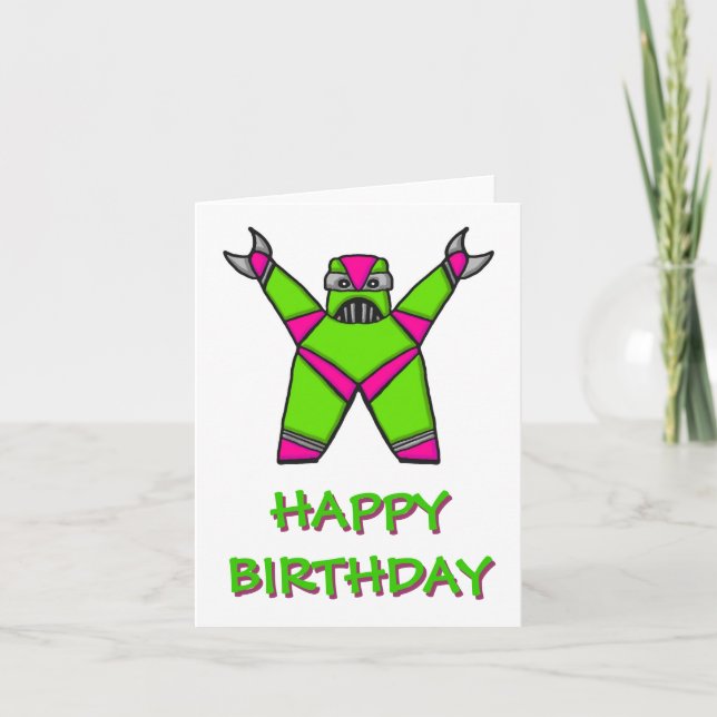 TARJETA FELIZ ROBOT DE CUMPLEAÑOS (Anverso)