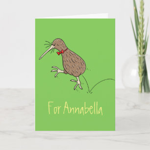 Tarjeta Feliz salto kiwi con diseño de personalizado de co