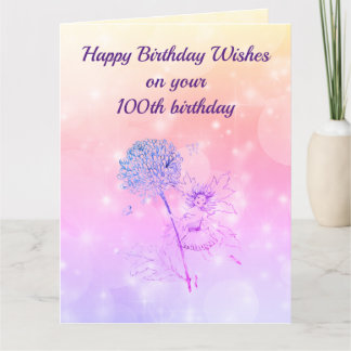 Tarjeta Feliz saludo de cumpleaños número 100