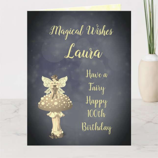 Tarjeta Feliz saludo de cumpleaños número 100 (Anverso)