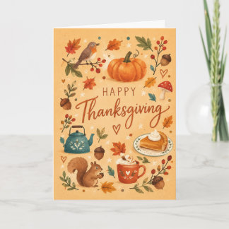 Tarjeta Feliz Saludo de Día de Acción de Gracias