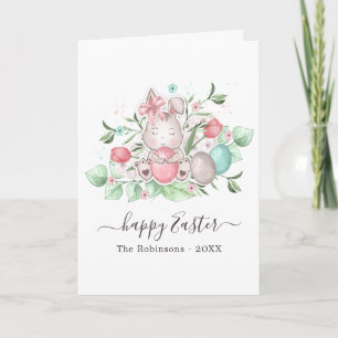 Tarjeta Feliz saludo de fotos de la familia de Pascua