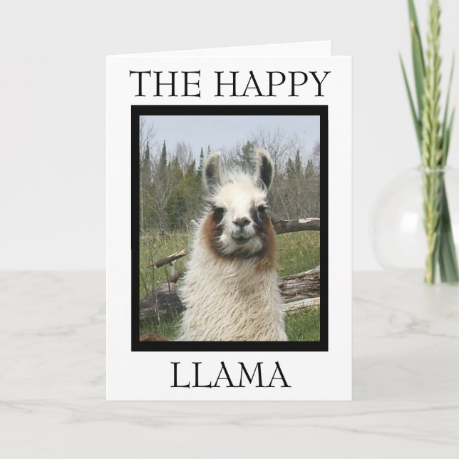 Tarjeta FELIZ saludo de LLAMA (Anverso)