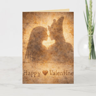 Tarjeta Feliz San Valentín Arte de Sombra Egipcia Romántic