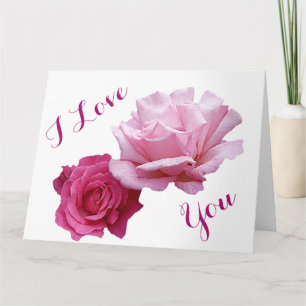 Tarjeta Feliz San Valentín hermosas rosas rosadas amor rom