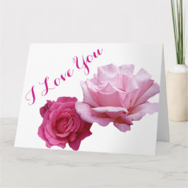 Tarjeta Feliz San Valentín hermosas rosas rosadas romántic