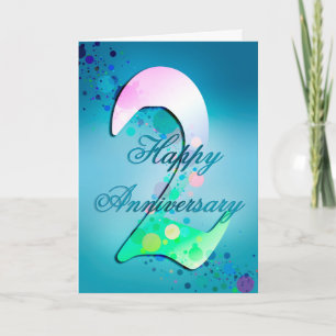 Tarjeta Feliz segundo aniversario (tarjeta de aniversario)