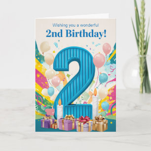 Tarjeta Feliz segundo cumpleaños