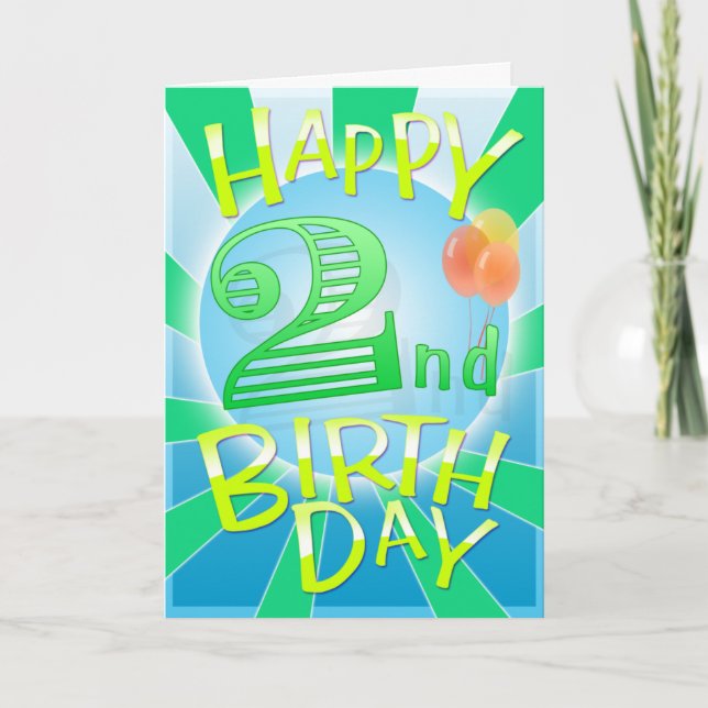 Tarjeta Feliz segundo cumpleaños (Anverso)