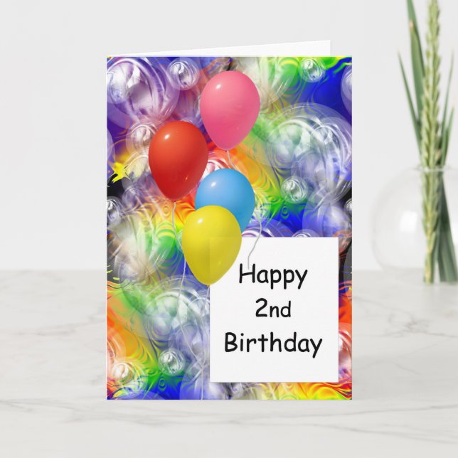 Tarjeta Feliz segundo cumpleaños (Anverso)