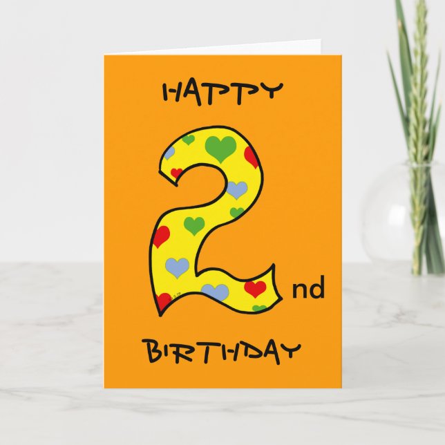 Tarjeta Feliz segundo cumpleaños (Anverso)