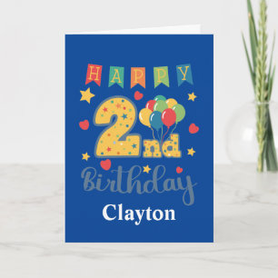 Tarjeta Feliz segundo cumpleaños