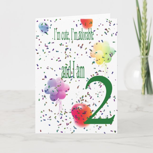 Tarjeta Feliz segundo cumpleaños (Anverso)