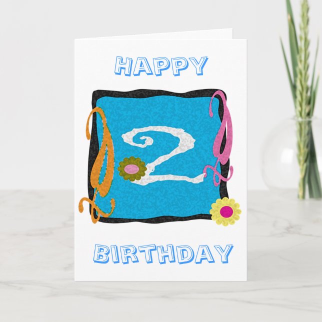 Tarjeta Feliz segundo cumpleaños (Anverso)