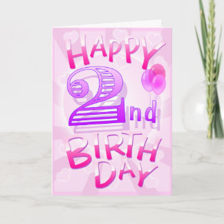 Tarjeta Feliz segundo cumpleaños