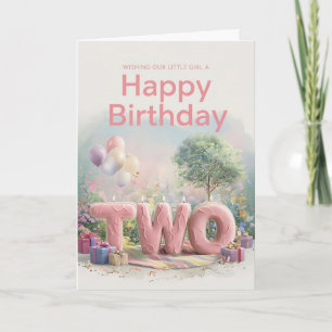 Tarjeta Feliz segundo cumpleaños