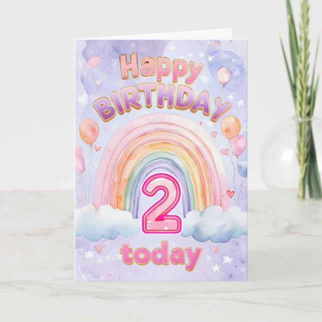 Tarjeta Feliz segundo cumpleaños (Anverso)