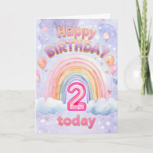 Tarjeta Feliz segundo cumpleaños