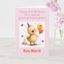 Feliz segundo cumpleaños bisnieta, patito