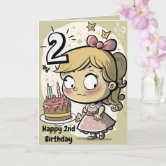 Tarjeta De Felicitación Del Feliz Cumpleaños De 2 Años 2a Celebración Del  Aniversario Ilustración del Vector - Ilustración de presente, torta:  111048489