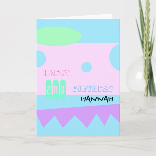 Tarjeta Feliz segundo cumpleaños, pequeño monstruo - tarje (Anverso)