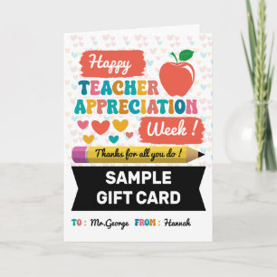 Tarjeta feliz semana de apreciación del profesor, aprecio 