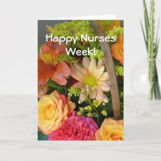 Tarjeta ¡Feliz Semana de las Enfermeras!-Bouquet floral de