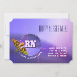 Tarjeta Feliz Semana de las Enfermeras. Caduceus médico