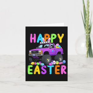 Tarjeta Feliz Semana Santa Conejo Monter Truck Divertida L