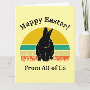 Tarjeta Feliz Semana Santa Vieja Sunset Bunny Silhouette