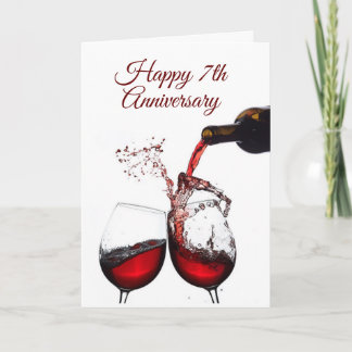Tarjeta ***FELIZ Séptimo ANIVERSARIO*** ESPOSO O ESPOSA